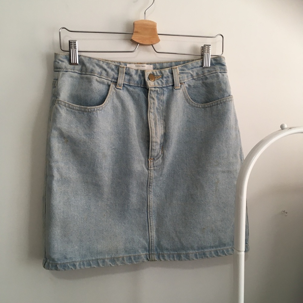 AMERICAN APPAREL light washed jeans skirt